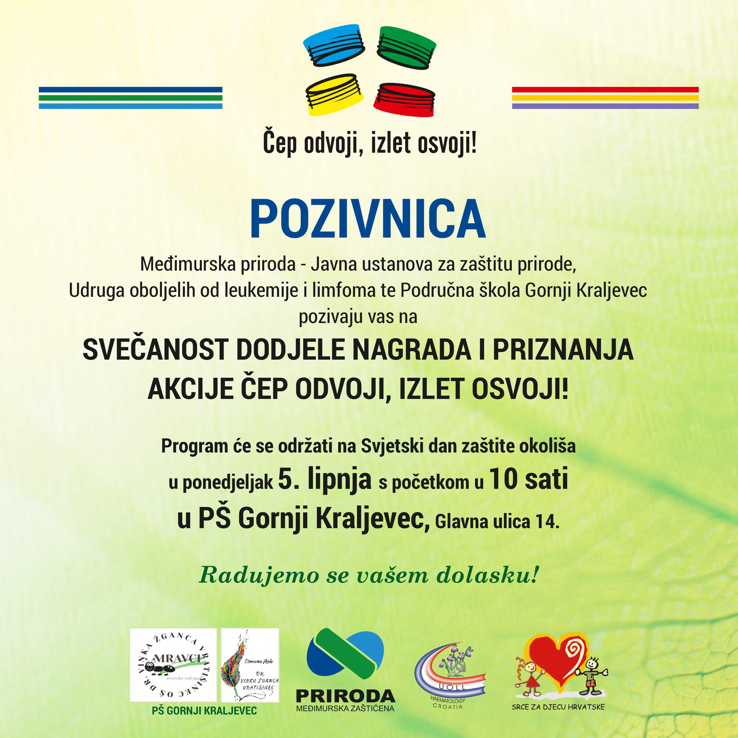 pozivnica svecanost proglasenja nagrada Ackija Cep odvoji, izlet
